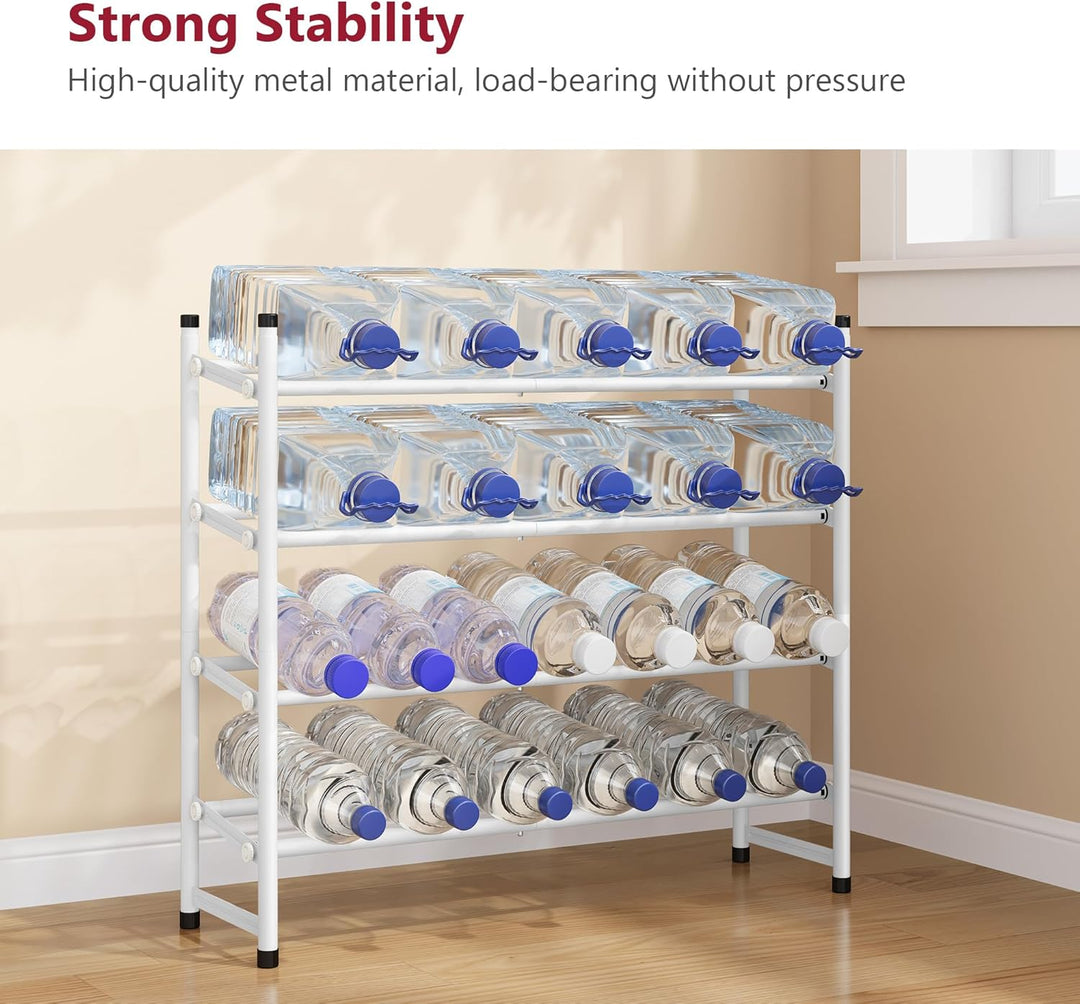 Tajsoon Schuhregal 4 Ebenen, 74–104 cm verstellbar & stapelbar, für Eingang, Schrank, Garage, weiss