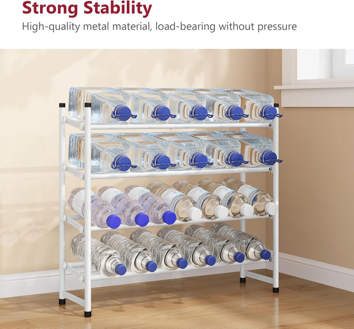 Tajsoon Schuhregal 4 Ebenen, 74–104 cm verstellbar & stapelbar, für Eingang, Schrank, Garage, weiss