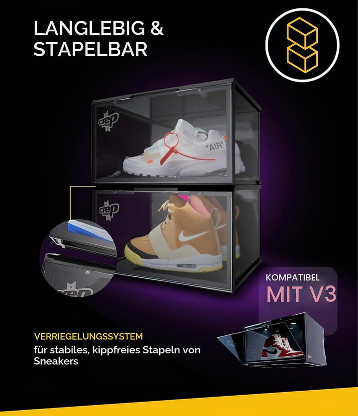 Crep Protect Schuh-Aufbewahrungsbox – Ultimative Turnschuhe-Aufbewahrungskisten 2.0, Schuh-Organizer