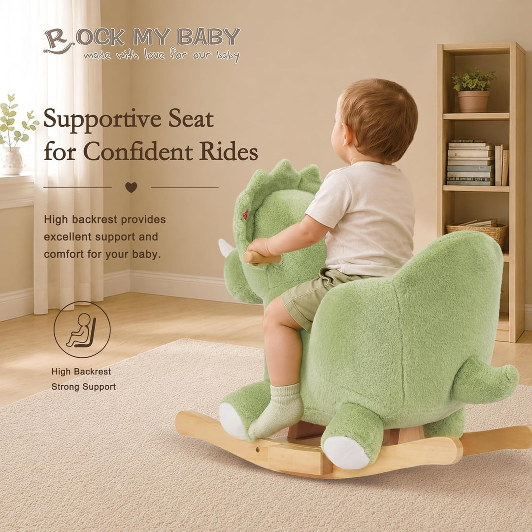 Plüsch Rocking Horse -Schaukeltier Schaukelpferd Schaukelspielzeug，CE、CPC Zertifizierung(Grün), grün