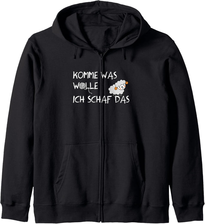 Komme was Wolle ich Schaf das T-Shirt für Oma Nähen Stricken Kapuzenjacke