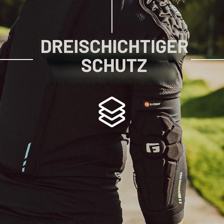 G-Form Pro Rugged Ellbogenschützer, 2 Stück, für Radfahren, BMX, MTB, Downhill, Skateboard XS Schwar