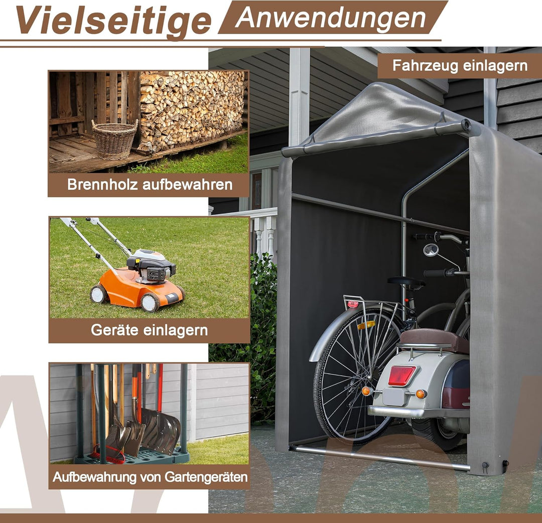 Ball &amp; Cast Fahrradgarage mit PE-Plane und Stahlgestell, wetterfest | Robuste Motorradgarage mit Wet