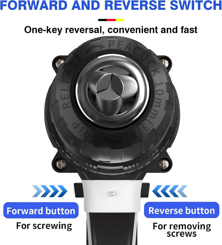 21V Akku-Bohrschrauber Akkubohrer Akkuschrauber Set mit 1,5Ah Akku, LED Arbeitslicht, 2-Gang, 45Nm,