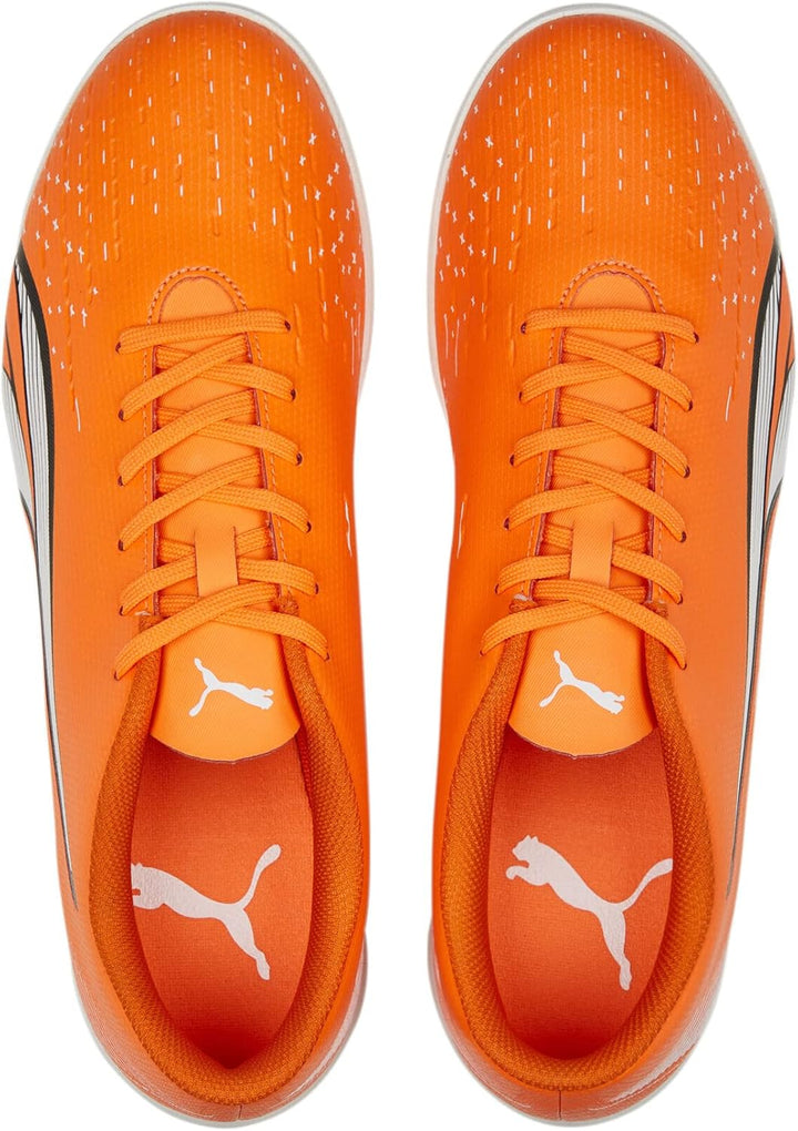 PUMA Herren Ultra Play It Fussballschuh 42 EU Ultra Orange Puma White Blue Glimmer, 42 EU Ultra Oran