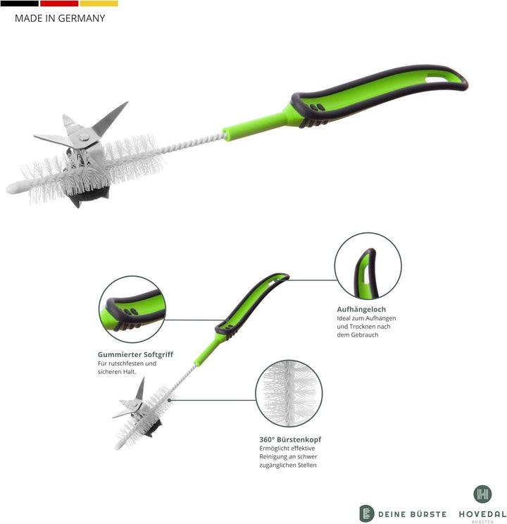 3er Pack Spülbürste für Mixbehälter und Messer, Ideales Zubehör zum Reinigen von Küchenmaschinen, St