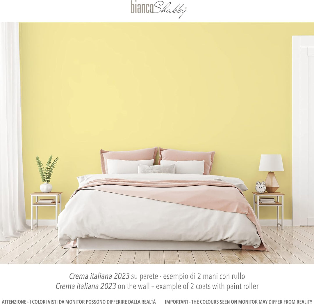bianco Shabby® Crema Italiana Kreidefarbe Wasserbasis für Alle Oberflächen einfach zu verarbeiten oh
