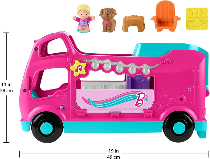 Fisher-Price Little People Kleinkind Spielzeug Barbie Little Dreamcamper RV Spielset mit Lichtern, G