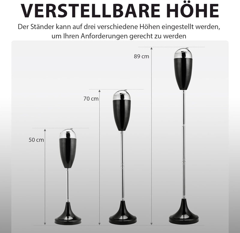 CO-Z Standaschenbecher Edelstahl Aschenbecher mit Deckel für Drinnen Höhenverstellbar Stand Aschenbe