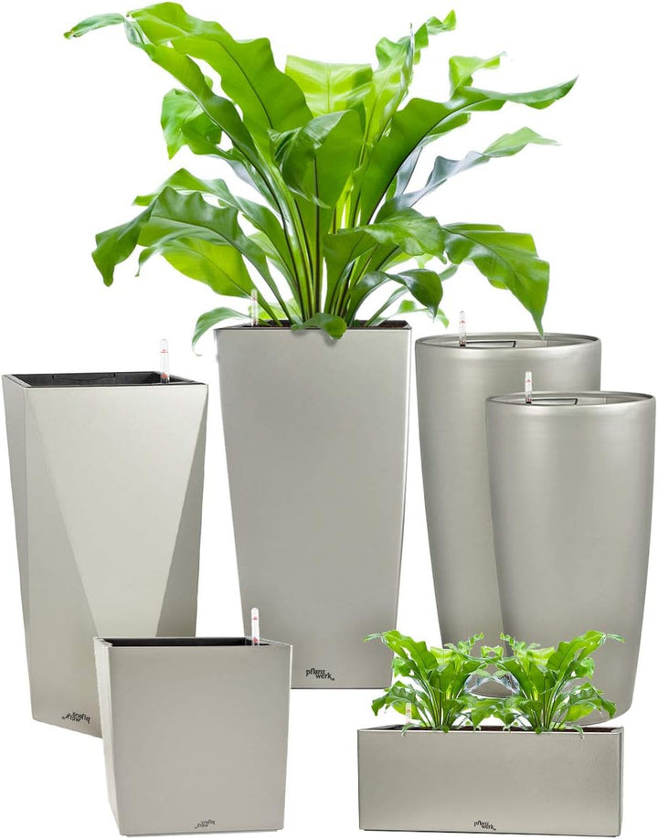 Pflanzwerk® ÖKOSYSTEM Pflanzkübel Square - Blumentöpfe Übertöpfe mit BEWÄSSERUNGSSYSTEM - 19x10x10cm