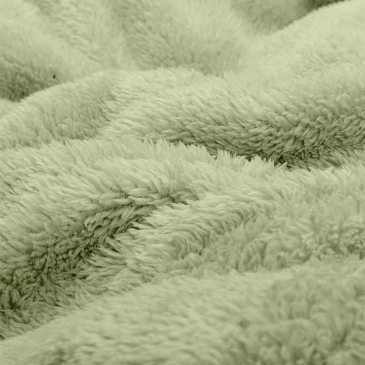 Snug Rug Sage-Grüne Decke aus Sherpa-Fleece, flauschig, luxuriös, für Sofadecken, warme Winterdecke,