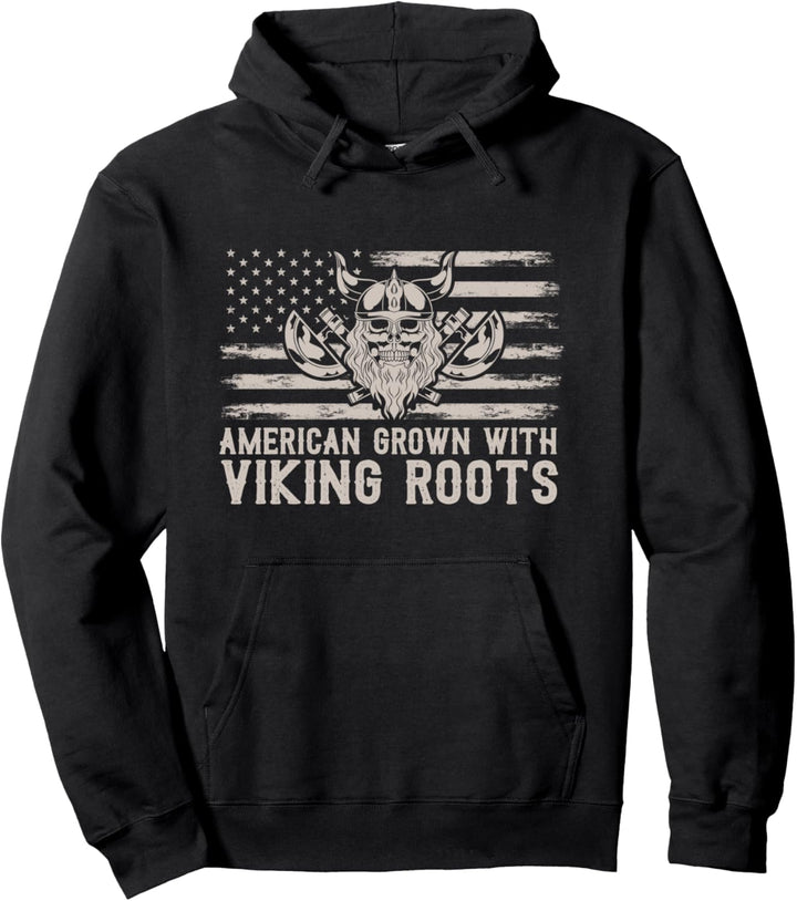 USA Flagge Valhalla Nordische Kultur Odin Wikinger Pullover Hoodie