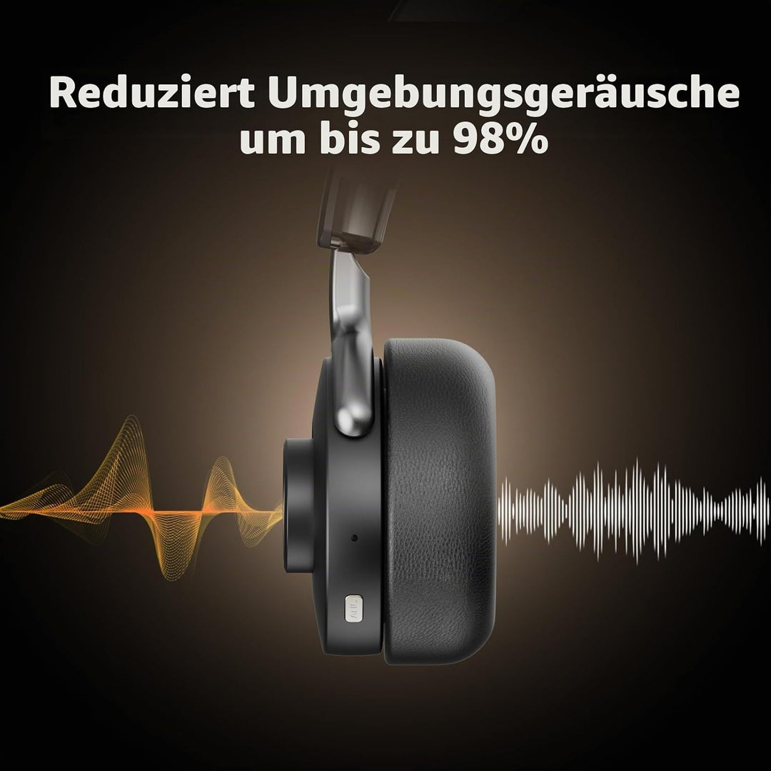Headset mit Mikrophone Bluetooth, Hybrid Active Noise Cancelling Kabelloses Headset für PC Laptop, 3