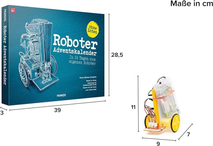 FRANZIS 67161 - Roboter Adventskalender - in 24 Tagen zum eigenen fahrbaren Roboter, ohne Löten, für