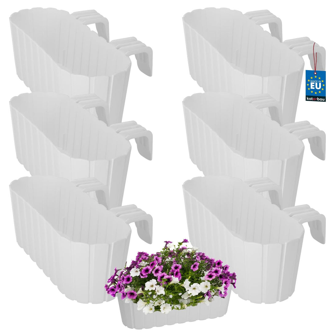 KOTARBAU® 6er Set Blumenkasten für Balkon - 40 x 15 x 15 cm - Blumenkasten für Balkongeländer - Balk