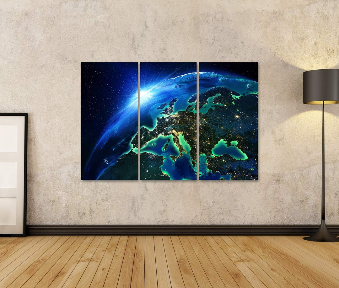 islandburner Bild auf Leinwand Landfläche In Europa Die Nacht Bilder Wandbilder Poster Leinwand 130x