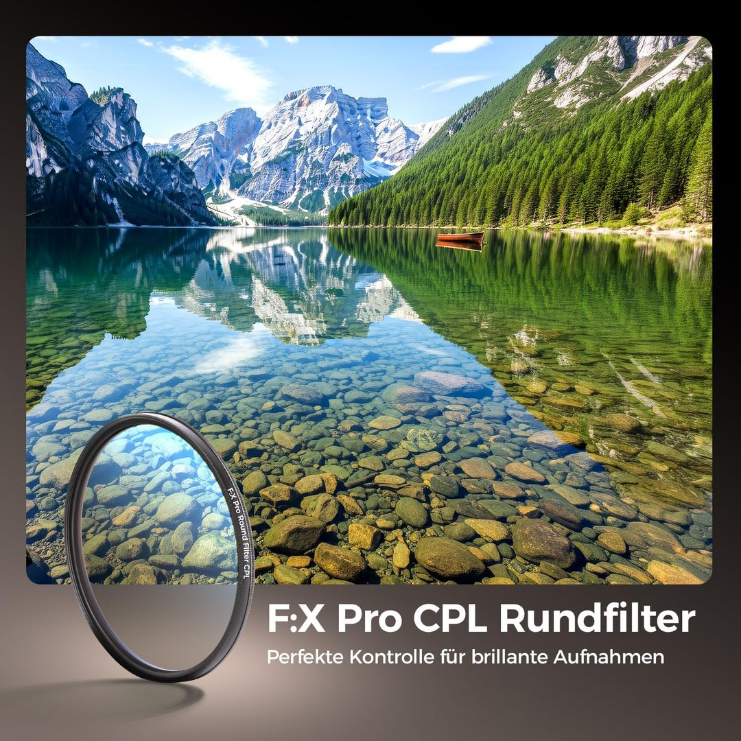 Rollei F:X Pro Rundfilter (77 mm, CPL-Filter) Schraubfilter aus Gorilla®* Glas mit hoher Farbtreue u