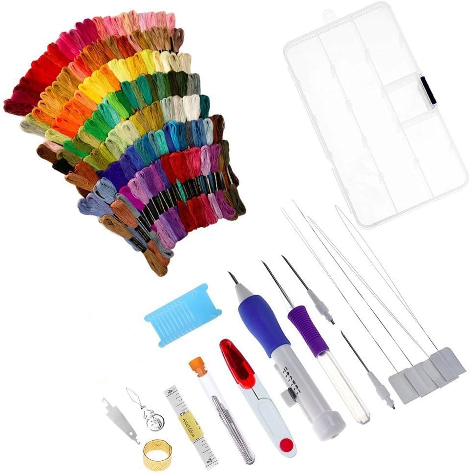 Stickerei-Starter-Set von 140 Teilen, Kreuzstichstich, komplettes Sortiment, inklusive Magic- Sticke