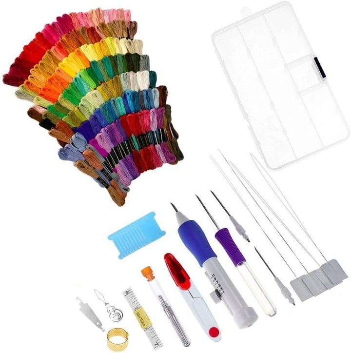 Stickerei-Starter-Set von 140 Teilen, Kreuzstichstich, komplettes Sortiment, inklusive Magic- Sticke