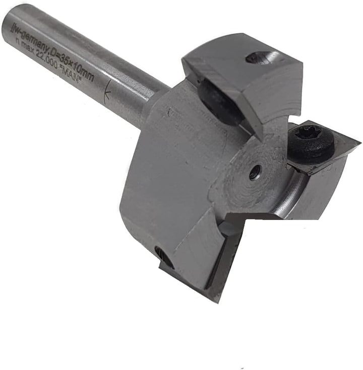 jjw-germany HM - Wendeplatten Planfräser Z=3 D= 35,0mm x 10,0mm Schaft 8,0mm Profi Planfräser für Ha