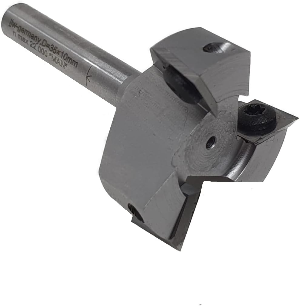 jjw-germany HM - Wendeplatten Planfräser Z=3 D= 35,0mm x 10,0mm Schaft 8,0mm Profi Planfräser für Ha