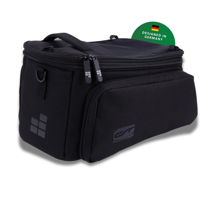Contec Fahrrad Gepäckträgertasche - Via.Back RT Racktime - Schwarz mit Schultergurt, 32 Liter inklus