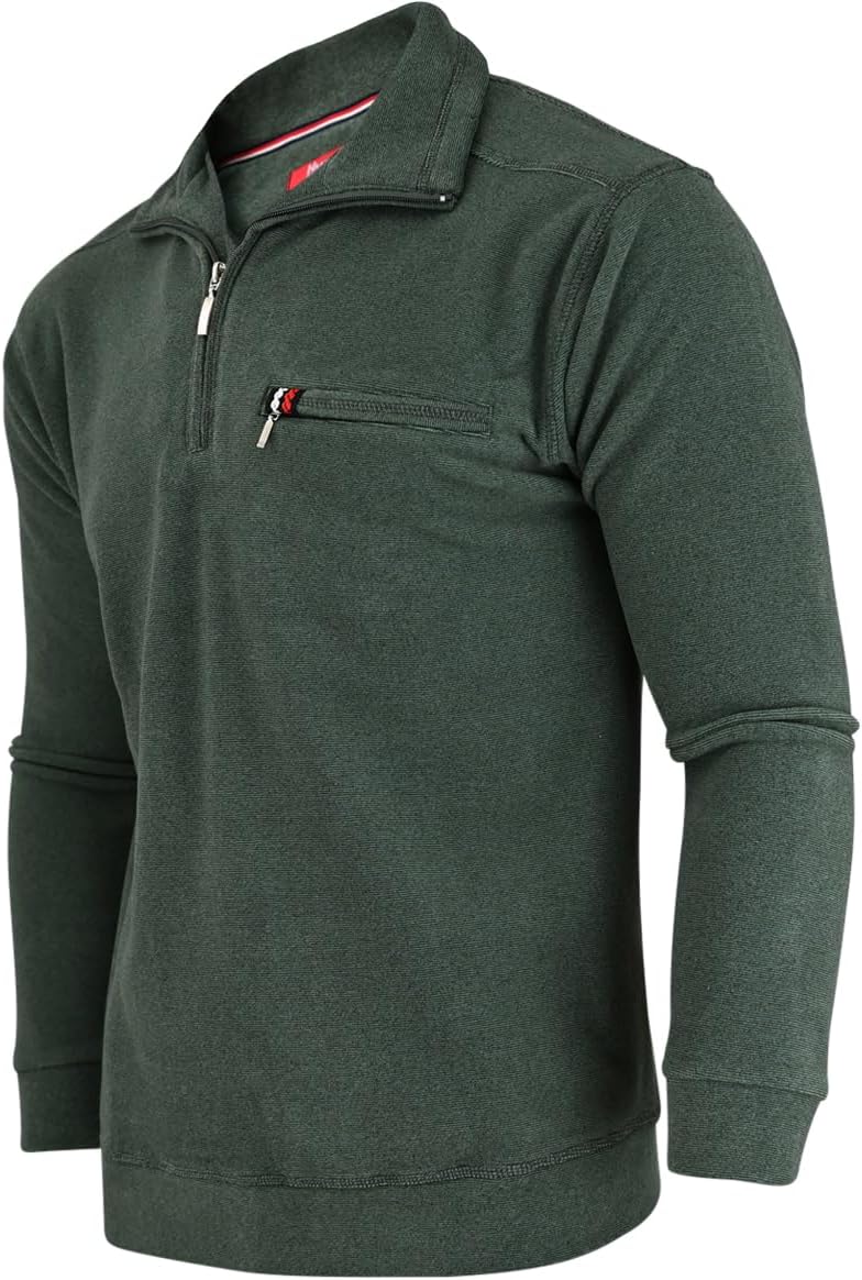 Soltice Herren Langarm Sweatshirt mit Brusttasche, Gestreifter Strickpullover mit Kragen, Meliert, W