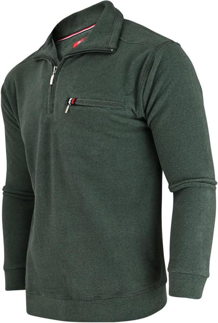 Soltice Herren Langarm Sweatshirt mit Brusttasche, Gestreifter Strickpullover mit Kragen, Meliert, W