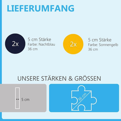 platino24 Schallabsorber-Set PUZZLE aus Basotect G+ mit Akustikfilz, Akustikbild aus 2x Nachtblau, 2