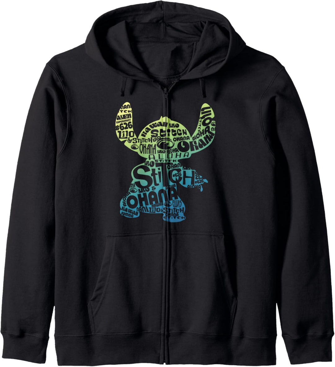 Disney Lilo & Stitch Silhouette Gradient Word Fill Kapuzenjacke