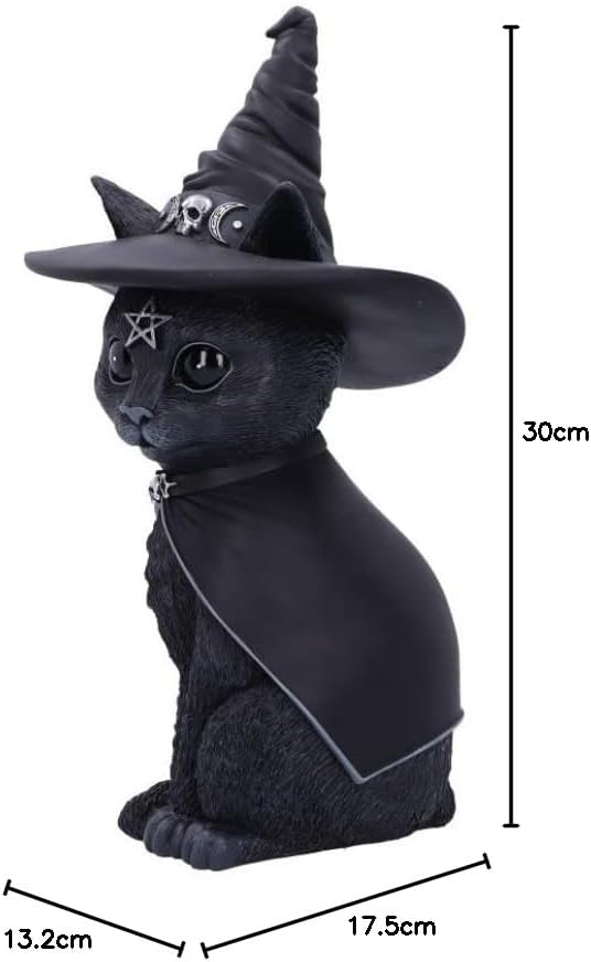 Nemesis Now Cult Cuties Purrah 30 cm (gross), Harz, schwarz, Hexenkatze-Figur, gruselig Bezaubernde