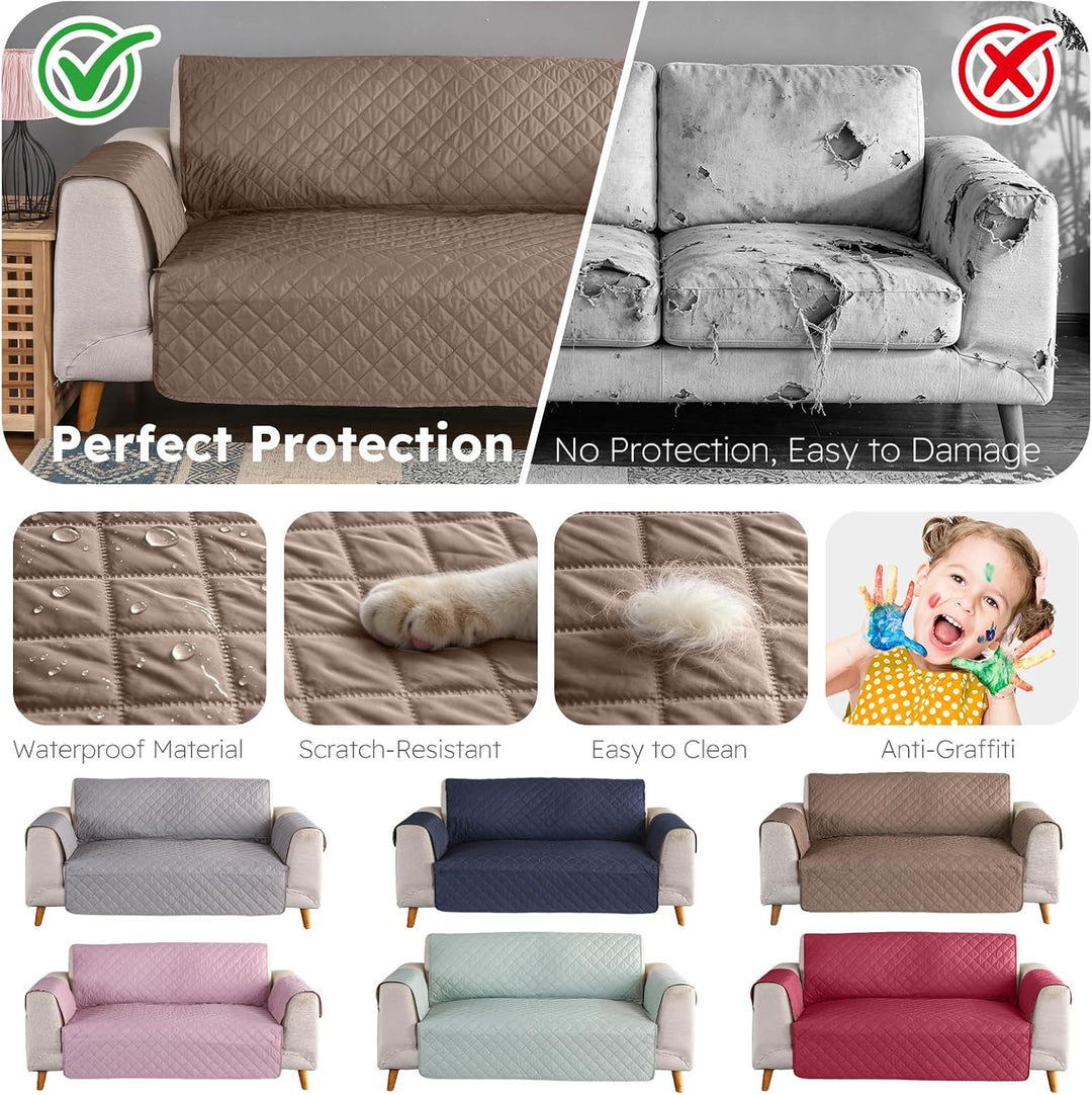 PETCUTE Sofabezug Sofaüberwurf Anti-Rutsch Sofa schonbezug wasserdichtes Sofabezüge Quilted Sofabezü