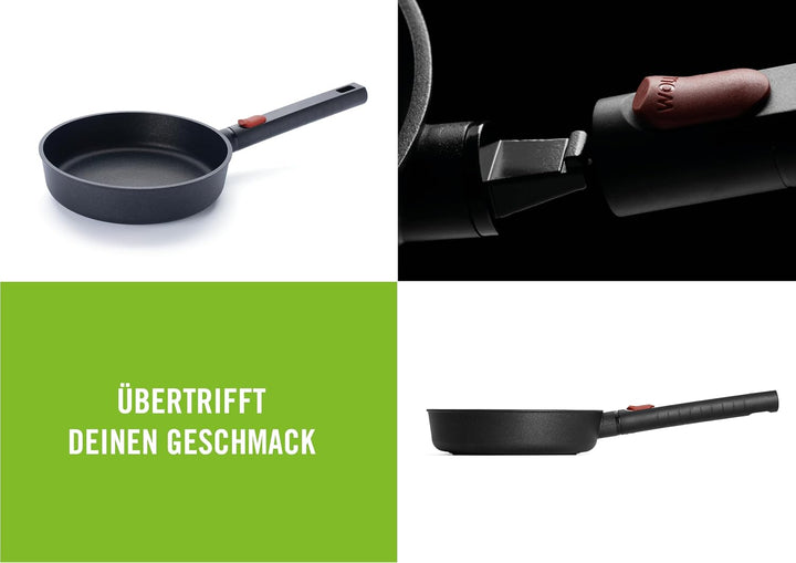 Woll Diamond Logic XR Flachpfanne - Induktiv -, Ø 20 cm, 5 cm hoch, mit abnehmbarem Stiel - Geeignet
