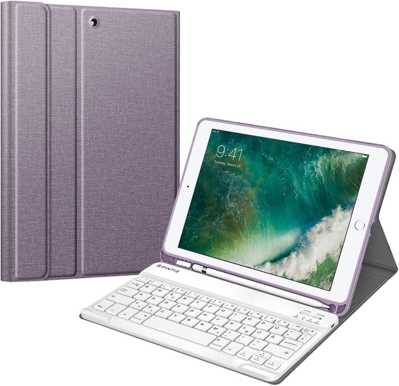 Fintie Tastatur Hülle für iPad 9.7 2018 (6. Generation), Soft TPU Rückseite Gehäuse Keyboard Case mi