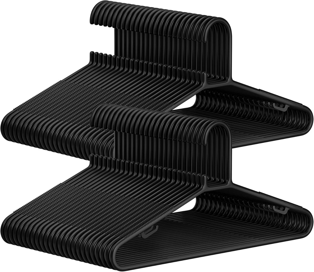 SONGMICS Kleiderbügel Kunststoff, 50er Set, Bügel platzsparend, leichtgewichtig, für Hosen, Jacken,