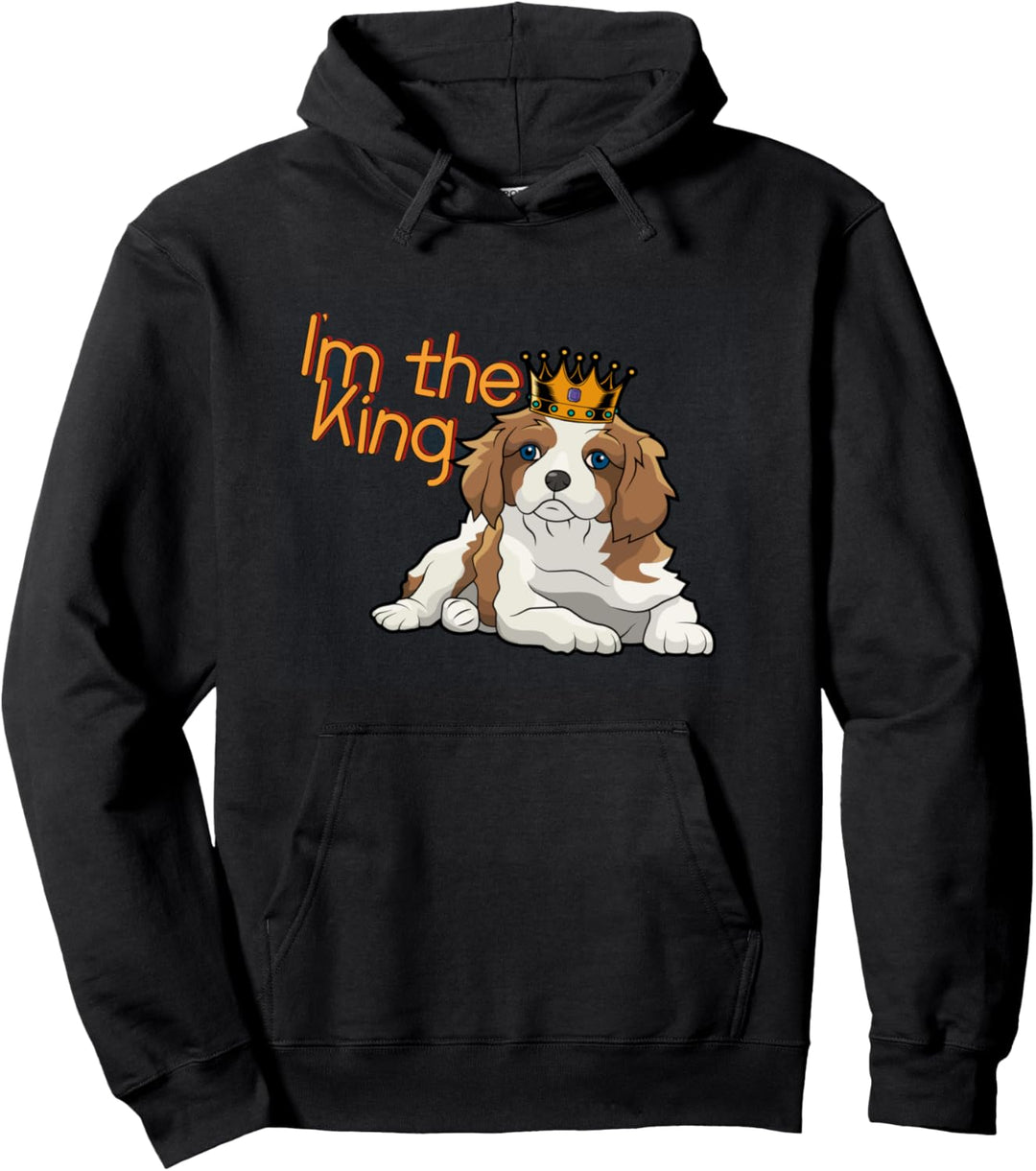 Hund Cavalier König Krone Verrückt Lustig Comic Süss Cool Pullover Hoodie