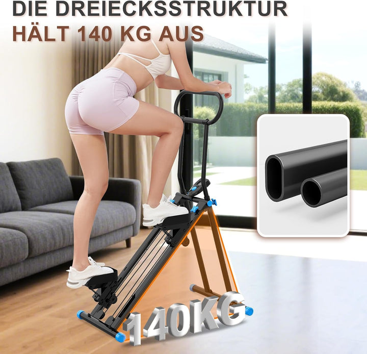 HXD-ERGO Vertikale Klettermaschine, Kreuztrainer mit LCD-Display, Steppers Faltbare Tragbares Pedal,
