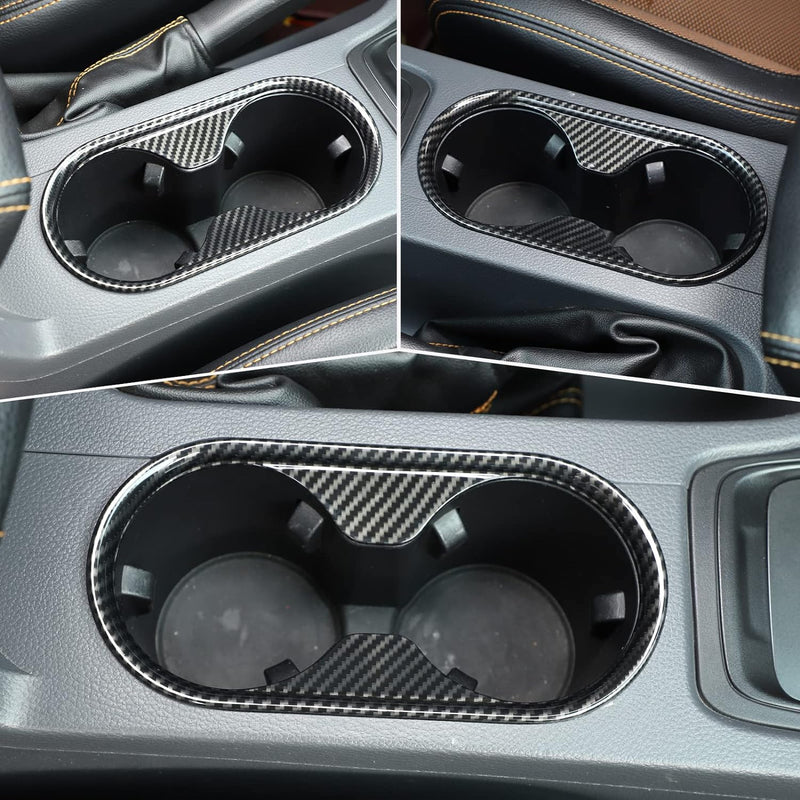 DIYUCAR Auto-Styling Kohlefaser Mittelkonsole Handauflage Wasserbecherhalter Abdeckung Aufkleber Tri