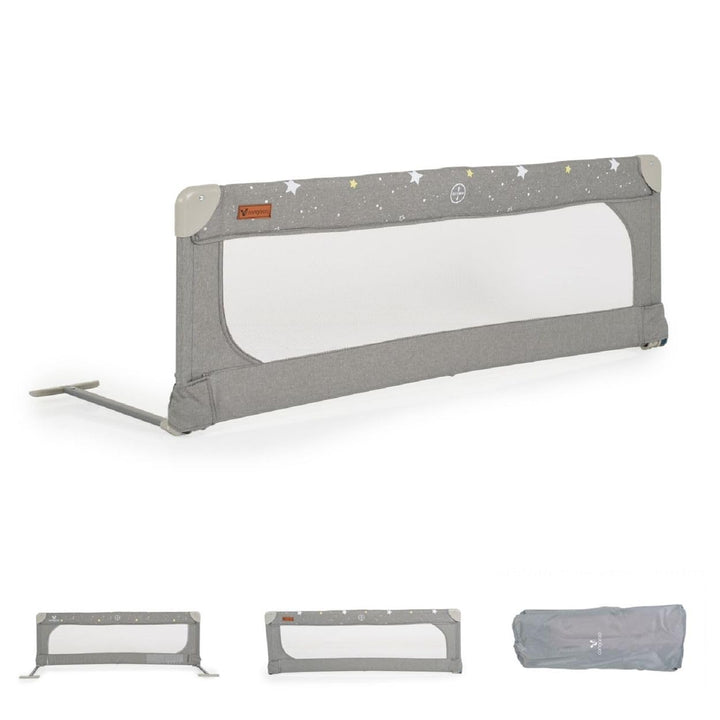 Cangaroo Bettschutzgitter Leinen 130 cm Bettgitter Rausfallschutz Front klappbar grau, grau