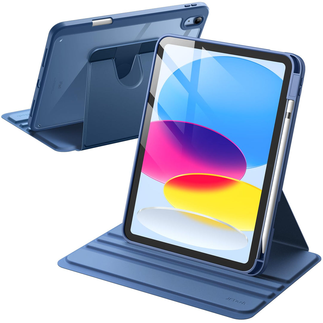 JETech Rotierende Hülle für iPad (A16) 11./10. Generation (2025/2022) mit Stifthalter, 360 Grad Dreh