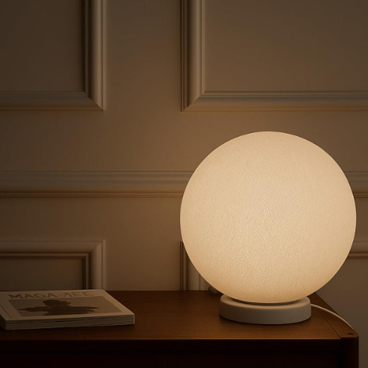 CREATIVECOTTON LED handgearbeitete Stehleuchte mit Lampenschirm aus Baumwolle (Weiss, 25 cm) Weiss 2
