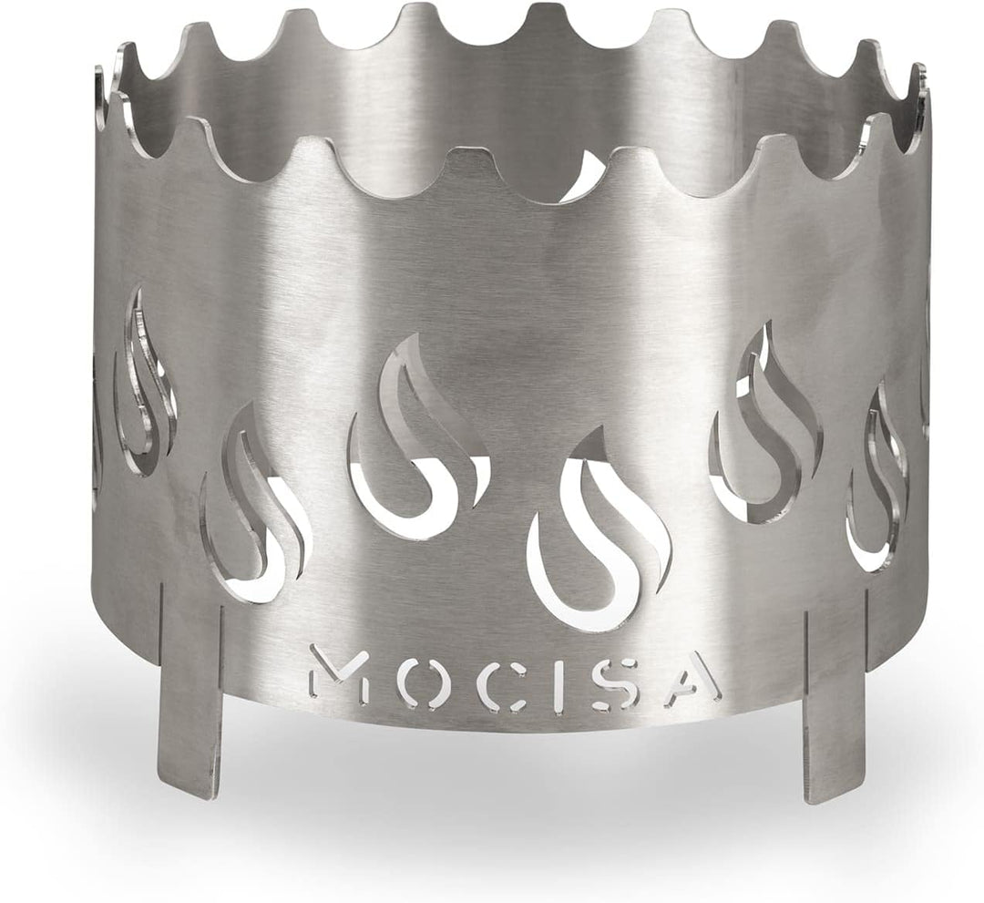 mocisa Edelstahl Wokaufsatz Ø 20cm für Feuerplatte | Grillplatte | Plancha | Ø80cm | Ø93cm | Ø100cm