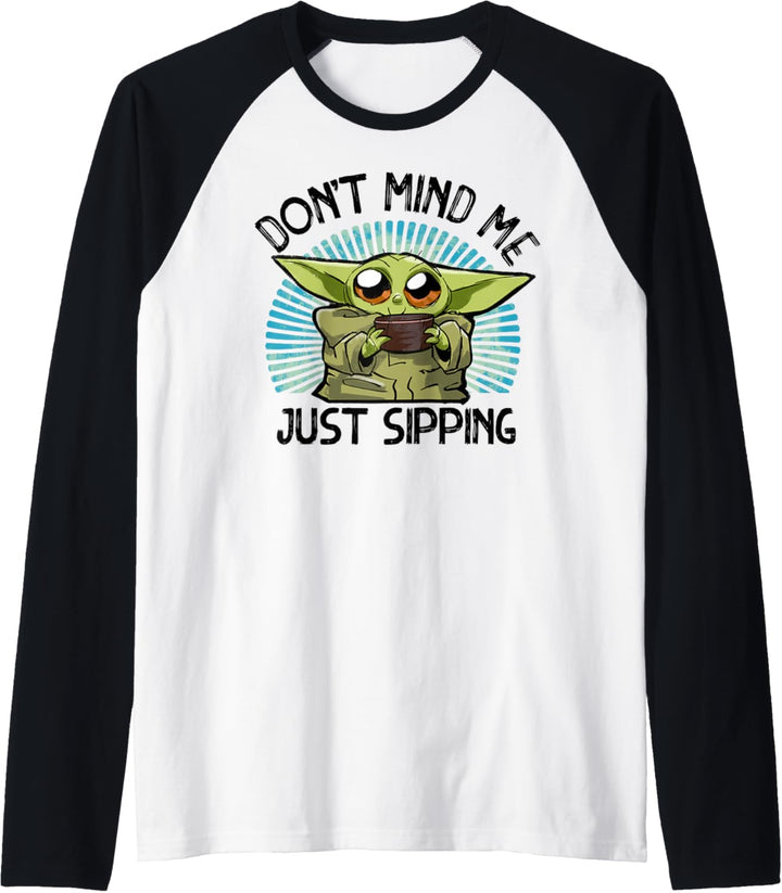 Star Wars The Mandalorian The Child Just Sipping Portrait Raglan