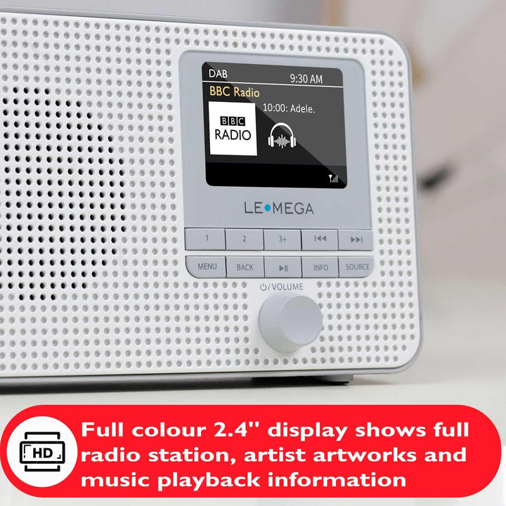 LEMEGA IR1 Tragbares WiFi Internetradio,DAB/DAB+/FM Digitalradio,Bluetooth,Doppelwecker,Schlaf-Snooz