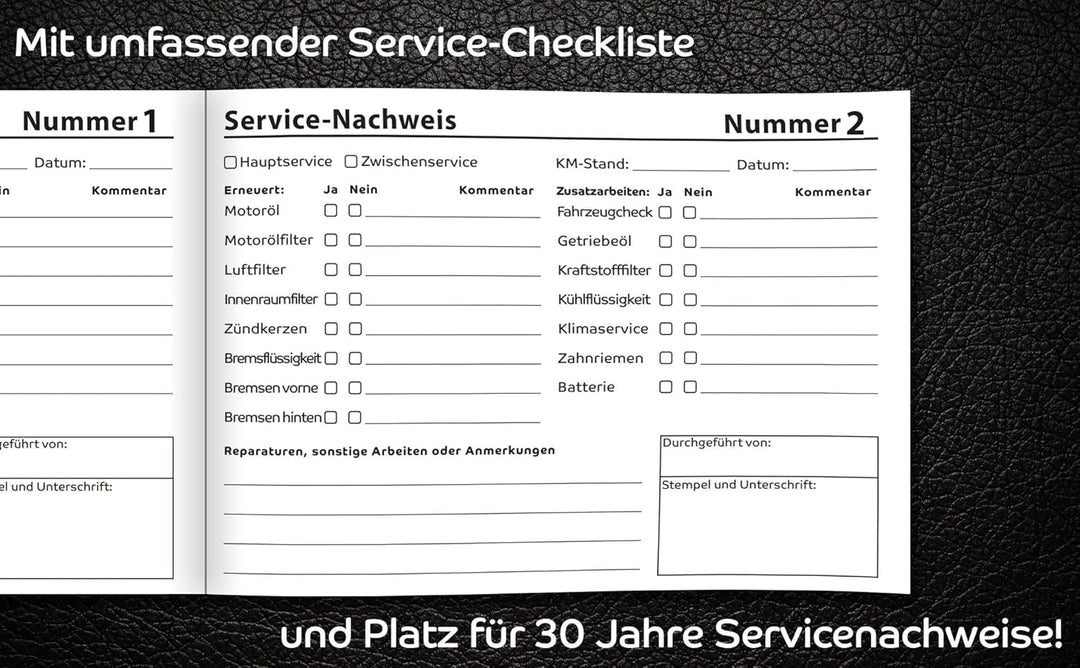 Serviceheft für Kraftfahrzeuge | Universal | Scheckheft für alle Auto Marken und Modelle | Für Neu-
