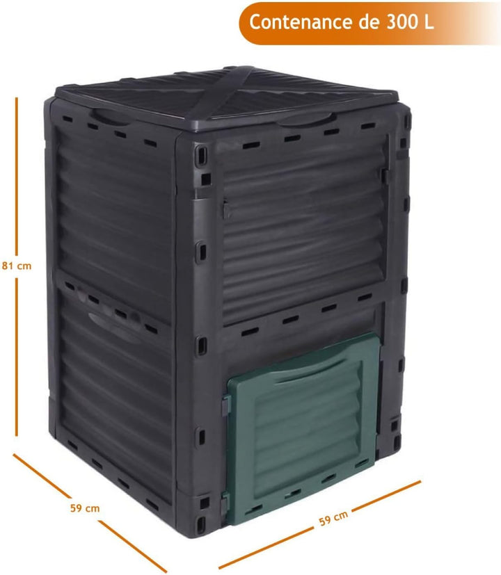 Linxor - Komposter, Behälter, Mülleimer für Gartenkompost - 300 L Grün, Grün