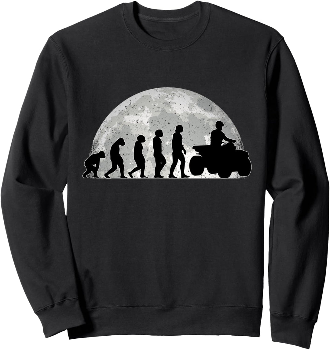 Quad Evolution Mond Quadfahrer Quad Bike ATV 4x4 Sweatshirt