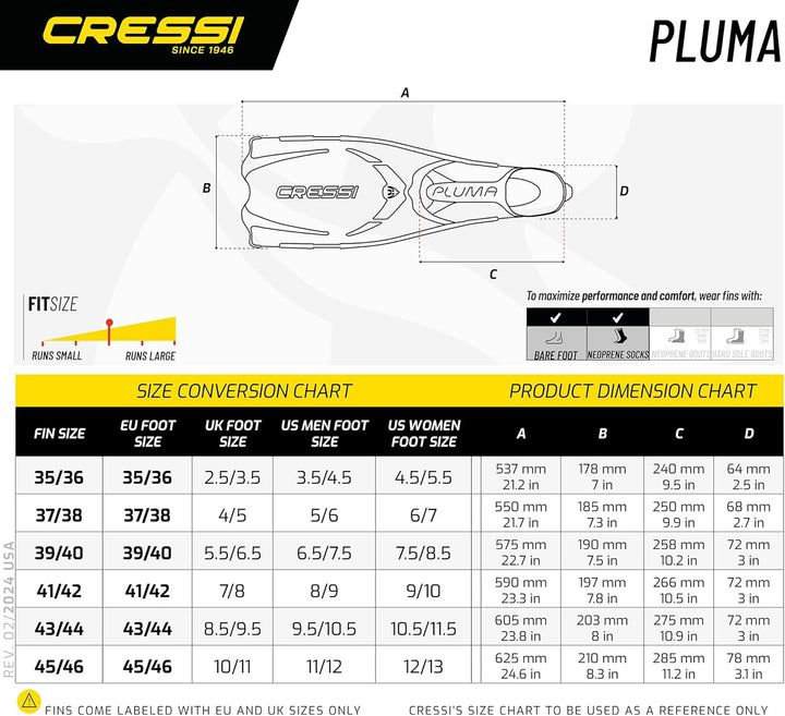 Cressi Pluma / Pluma Bag - Premium Flossen Set - Rosa (Pink) - Polypropylen (PP) & Thermoplastisches