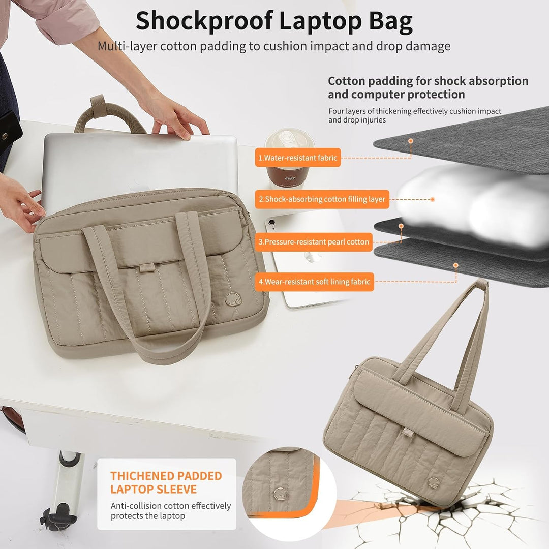 aji Laptoptasche Damen Herren 14-16 Zoll, Arbeitstasche für Büro, Leichte Handtasche Schule Lehrerta