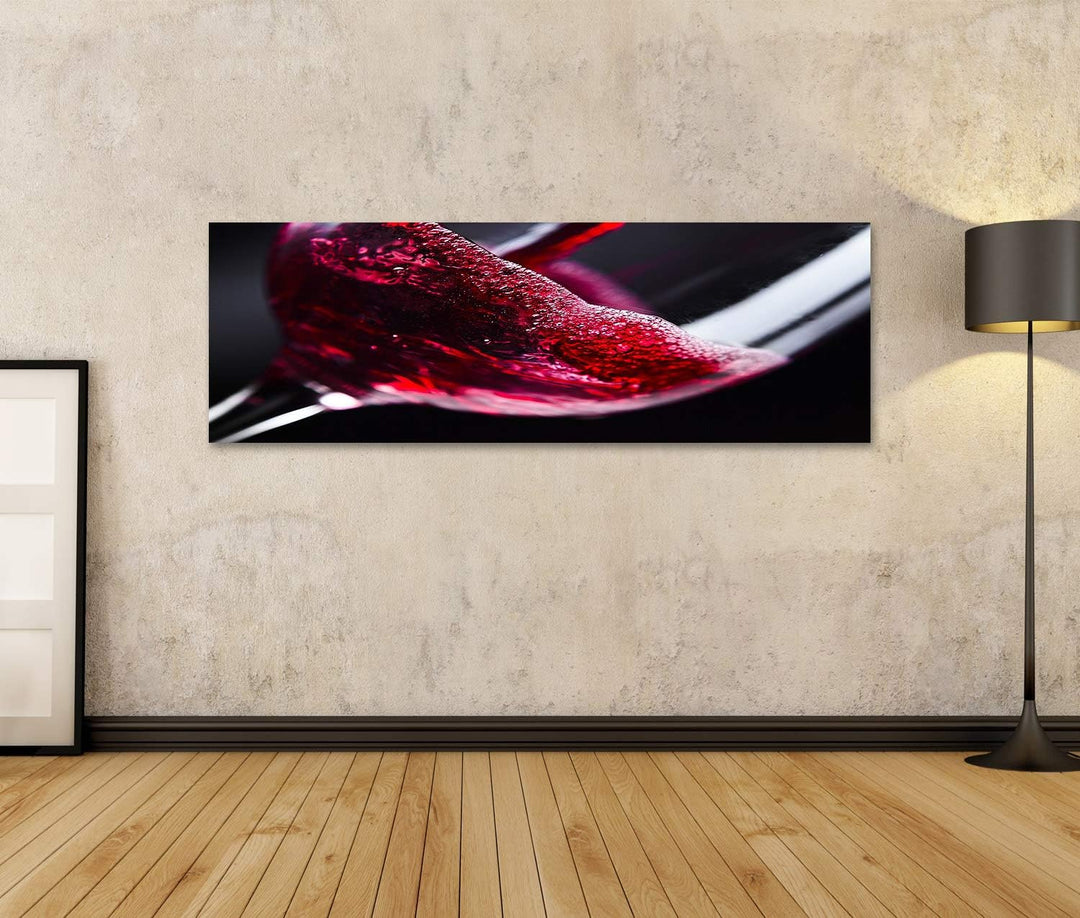 islandburner Bild auf Leinwand Rotwein Im Weinglas Auf Schwarzem Hintergrund Für Küche Bilder Wandbi